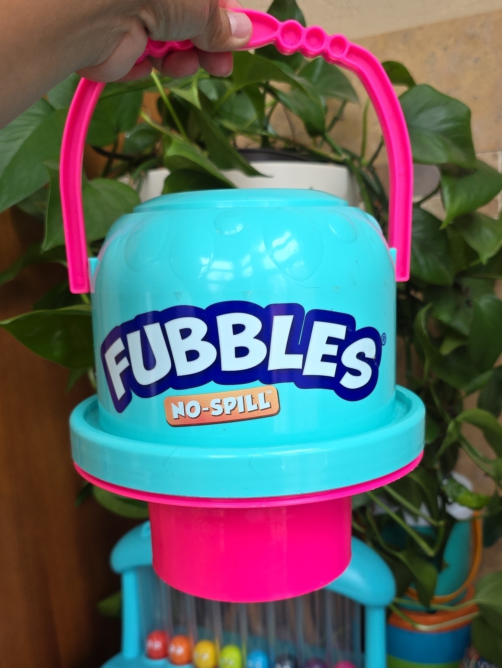 No-Spill Bubble Bucket - Pink & Turquoise